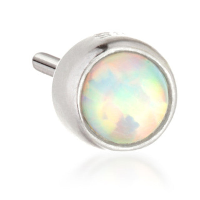 14ct Threadless Gold Bezel Set Opal Pin Attachment
