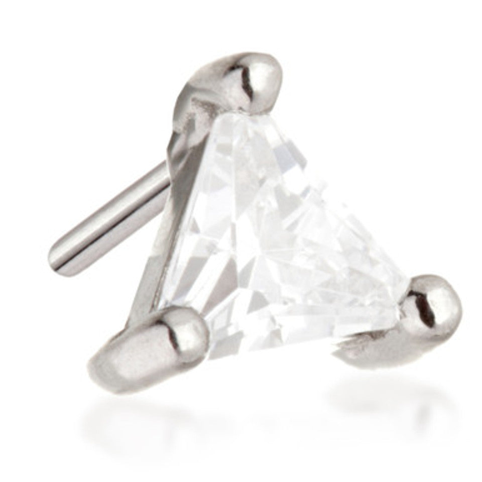 14ct Threadless Gold Gem Triangle Pin Attachment