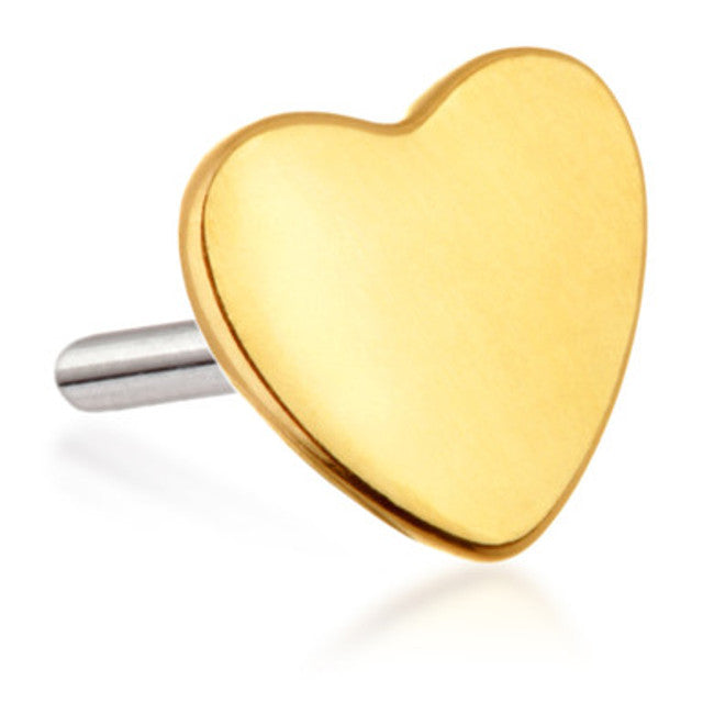 14ct Threadless Gold Heart Pin Attachment