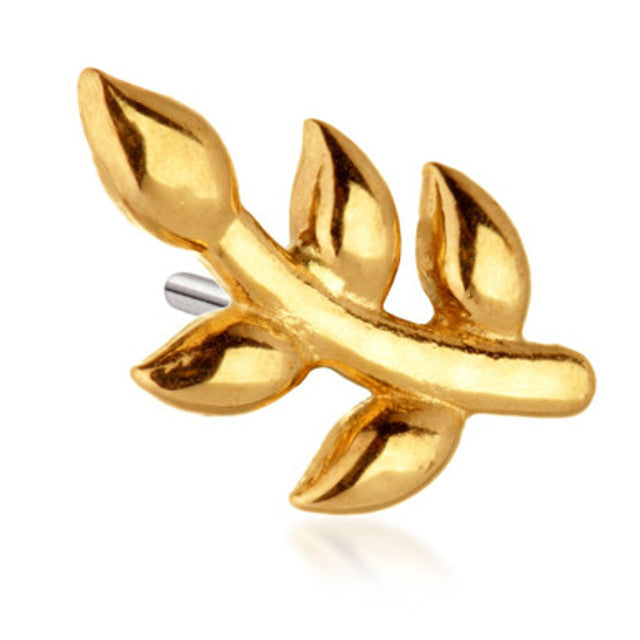 14ct Threadless Gold Leaf Pin Attachment