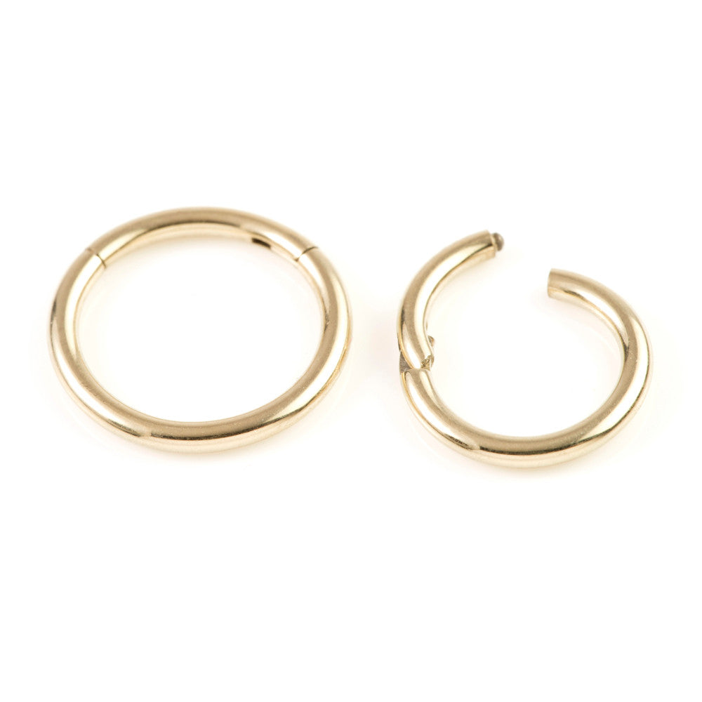Gold Titanium Plain Hinged Segment Ring – 1.2mm