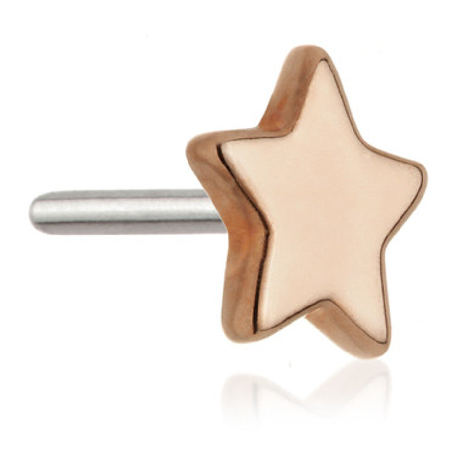 14ct Threadless Gold Star Pin Attachment