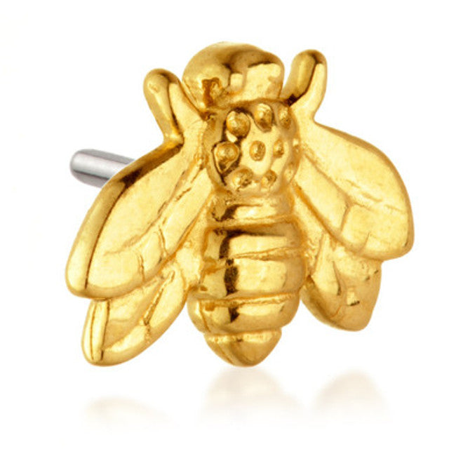 14ct Threadless Gold Bee Pin Attachment