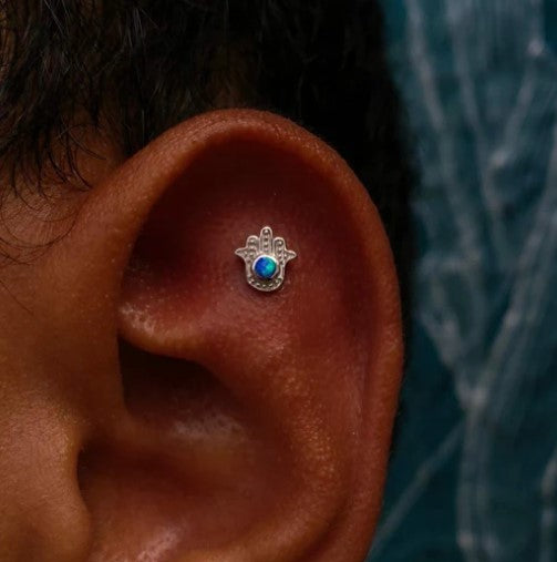 BLUE HAMSA Gold Body Jewellery