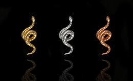 Gold Body Jewellery - Textured Snake