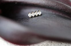 Gold CZ Gem Bar 14k