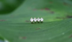 Gold CZ Gem Bar 14k