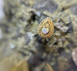 GOLD JEWElLRY PEAR CZ DOUBLE MILLGRAIN