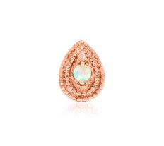 Gold Opal Pear Double Milgrain