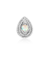 Gold Opal Pear Double Milgrain