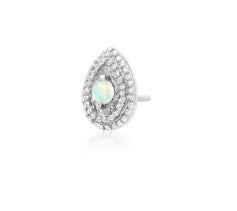 Gold Opal Pear Double Milgrain