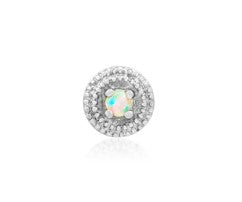 Gold Opal Round Double Milgrain