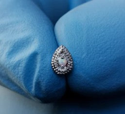 GOLD JEWElLRY PEAR CZ DOUBLE MILLGRAIN