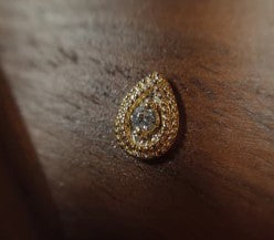 GOLD JEWElLRY PEAR CZ DOUBLE MILLGRAIN