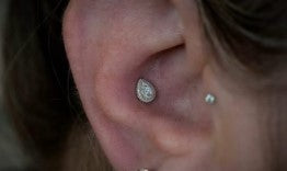 GOLD JEWElLRY PEAR CZ DOUBLE MILLGRAIN