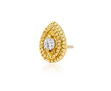 GOLD JEWElLRY PEAR CZ DOUBLE MILLGRAIN