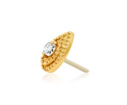 GOLD JEWElLRY PEAR CZ DOUBLE MILLGRAIN