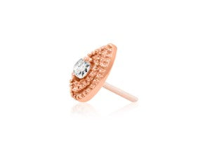 GOLD JEWElLRY PEAR CZ DOUBLE MILLGRAIN