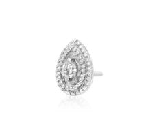 GOLD JEWElLRY PEAR CZ DOUBLE MILLGRAIN