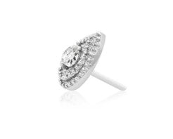 GOLD JEWElLRY PEAR CZ DOUBLE MILLGRAIN