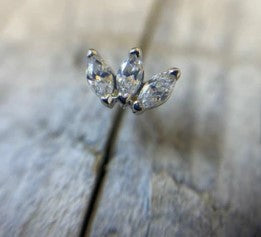 Gold Triple Gem Body Jewellery
