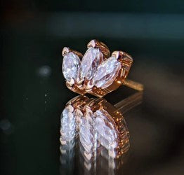 Gold Triple Gem Body Jewellery