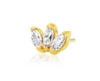 Gold Triple Gem Body Jewellery