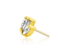 Gold Triple Gem Body Jewellery