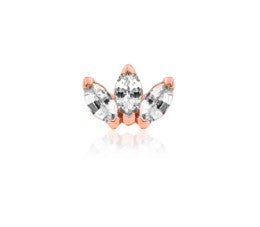 Gold Triple Gem Body Jewellery