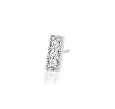 Gold Millgrain Bar With 3 CZ