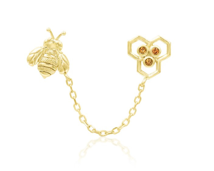 Gold Honey Bee 14k Gold Body Jewellery