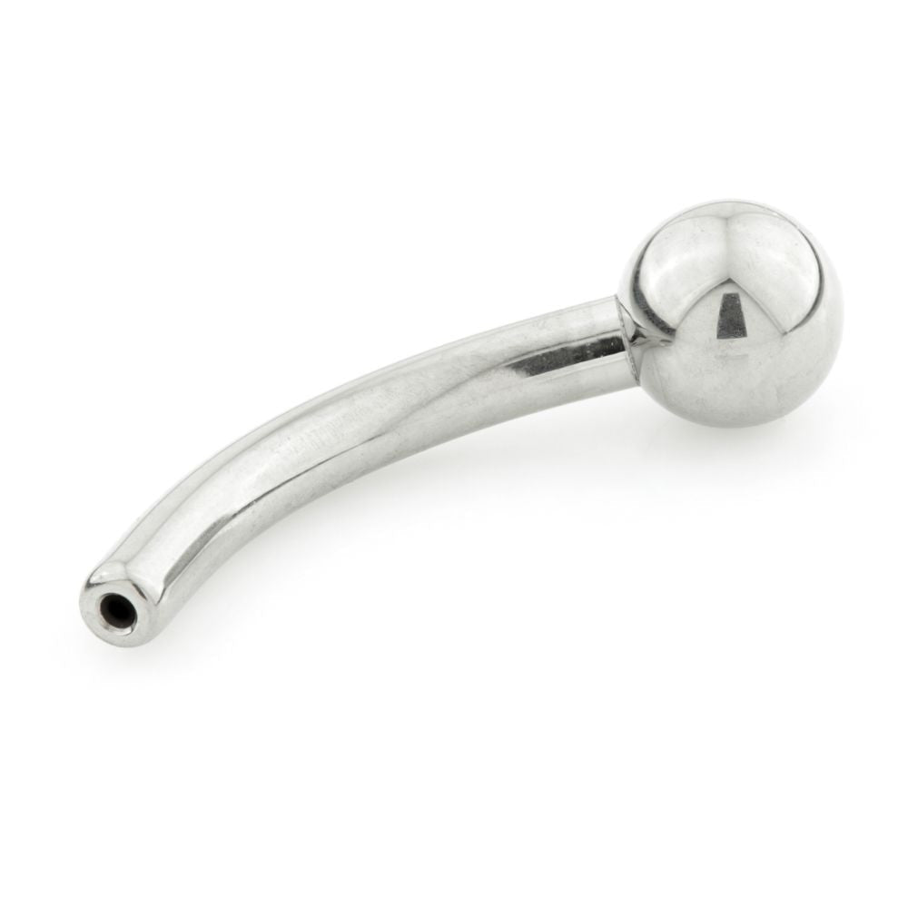 Titanium Threadless Curved Bar with Fixed Ball – 1.2mm