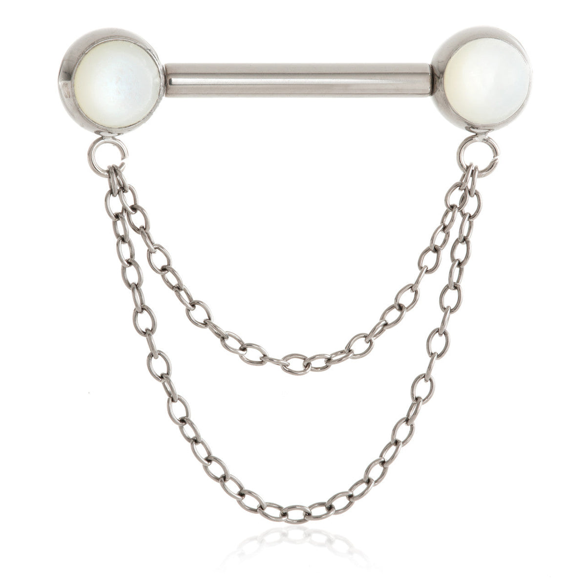Titanium Threadless Shell Disc Double Chain Nipple Bar – 1.6mm