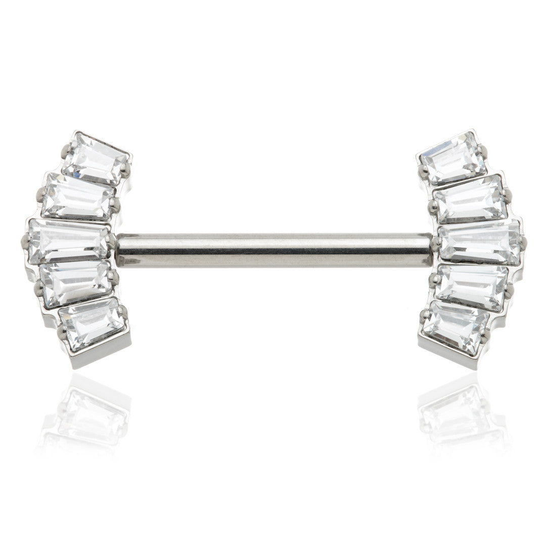 Titanium Threadless 5 Baguette Nipple Bar – 1.6mm