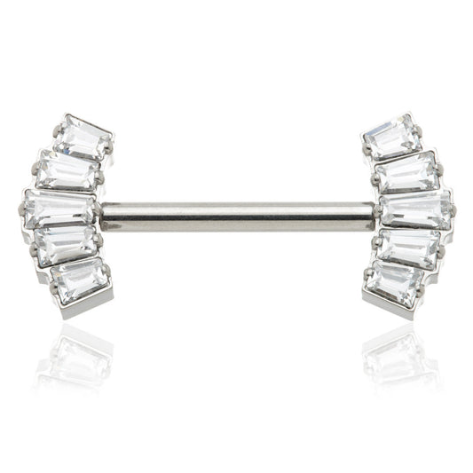 Titanium Threadless 5 Baguette Nipple Bar – 1.6mm