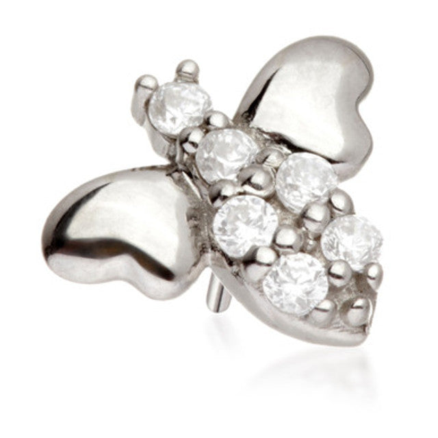 14ct Threadless Gold Bee with Gem Body Pin Attachment