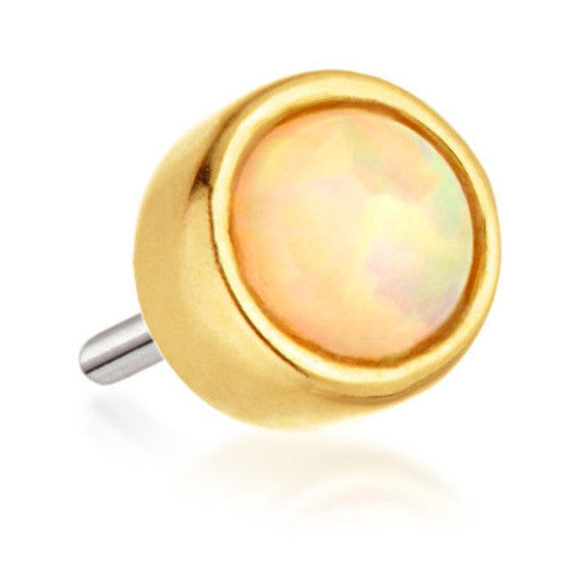 14ct Threadless Gold Bezel Set Opal Pin Attachment