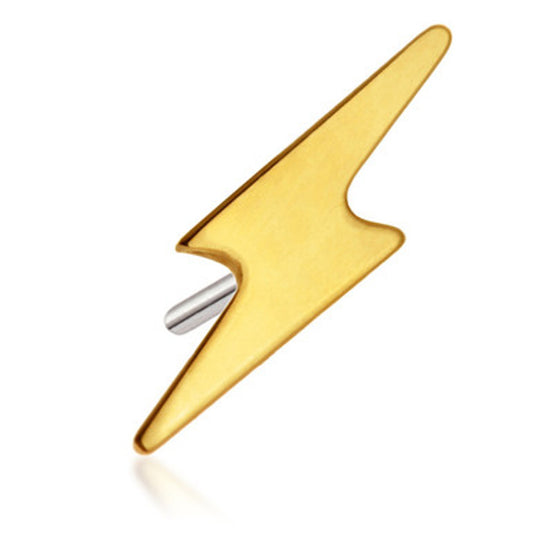 14ct Threadless Gold Lightning Bolt Pin Attachment