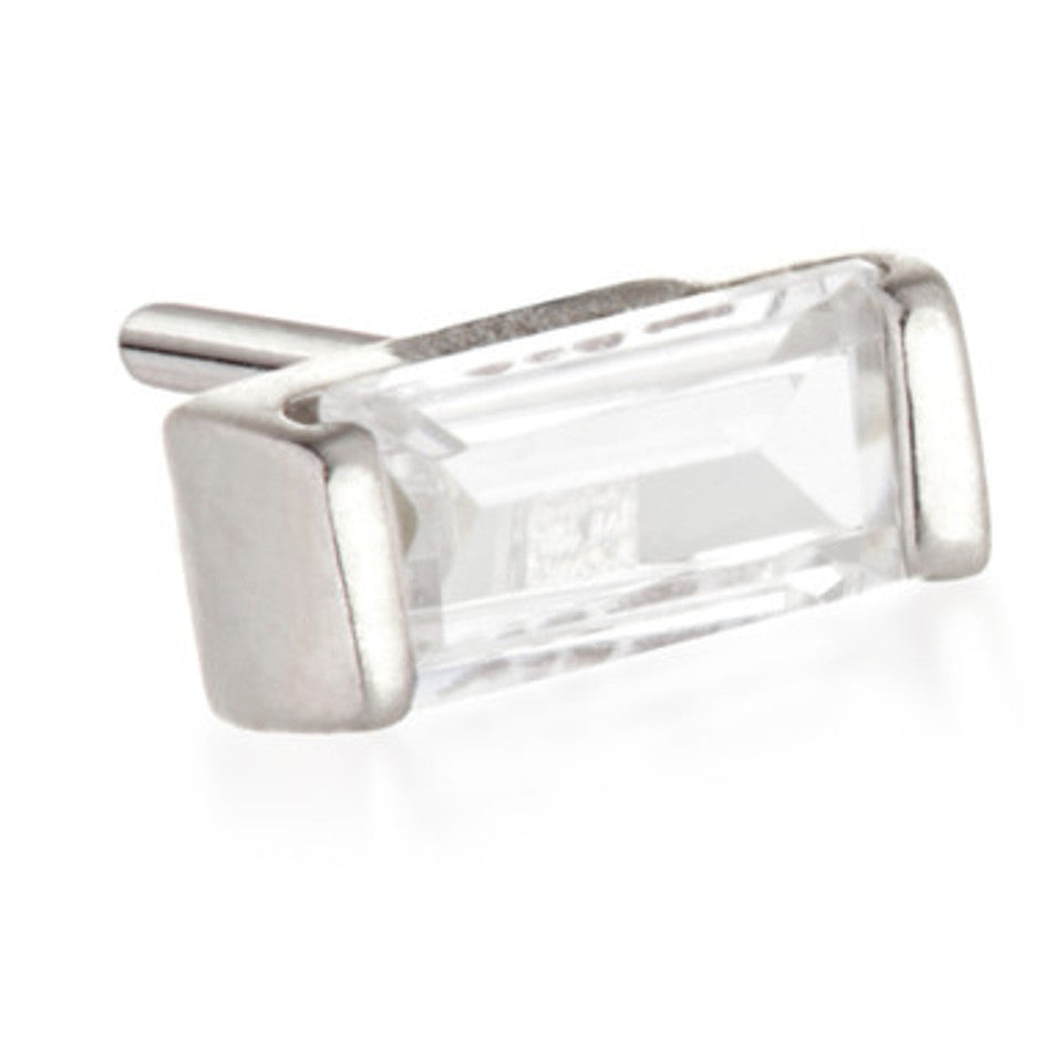 14ct Threadless Gold Rectangle Gem Pin Attachment