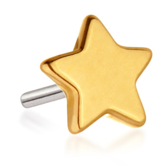 14ct Threadless Gold Star Pin Attachment