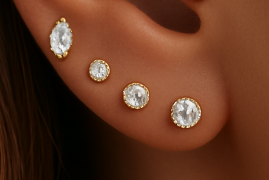 4x Lobe Piercings