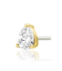 Diamond Pear Drop Gold Body Jewellery
