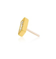 Gold Millgrain Bar With 3 CZ
