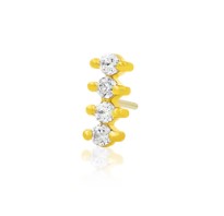 Gold CZ Gem Bar 14k