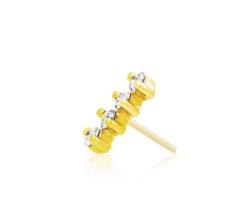 Gold CZ Gem Bar 14k