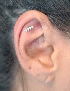 Gold CZ Gem Bar 14k
