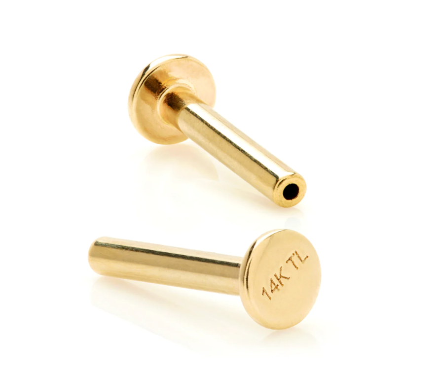 Gold Stem 14ct Threadless Labret