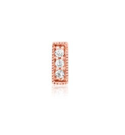 Gold Millgrain Bar With 3 CZ
