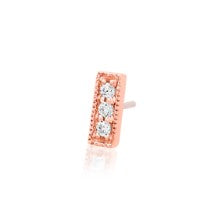 Gold Millgrain Bar With 3 CZ