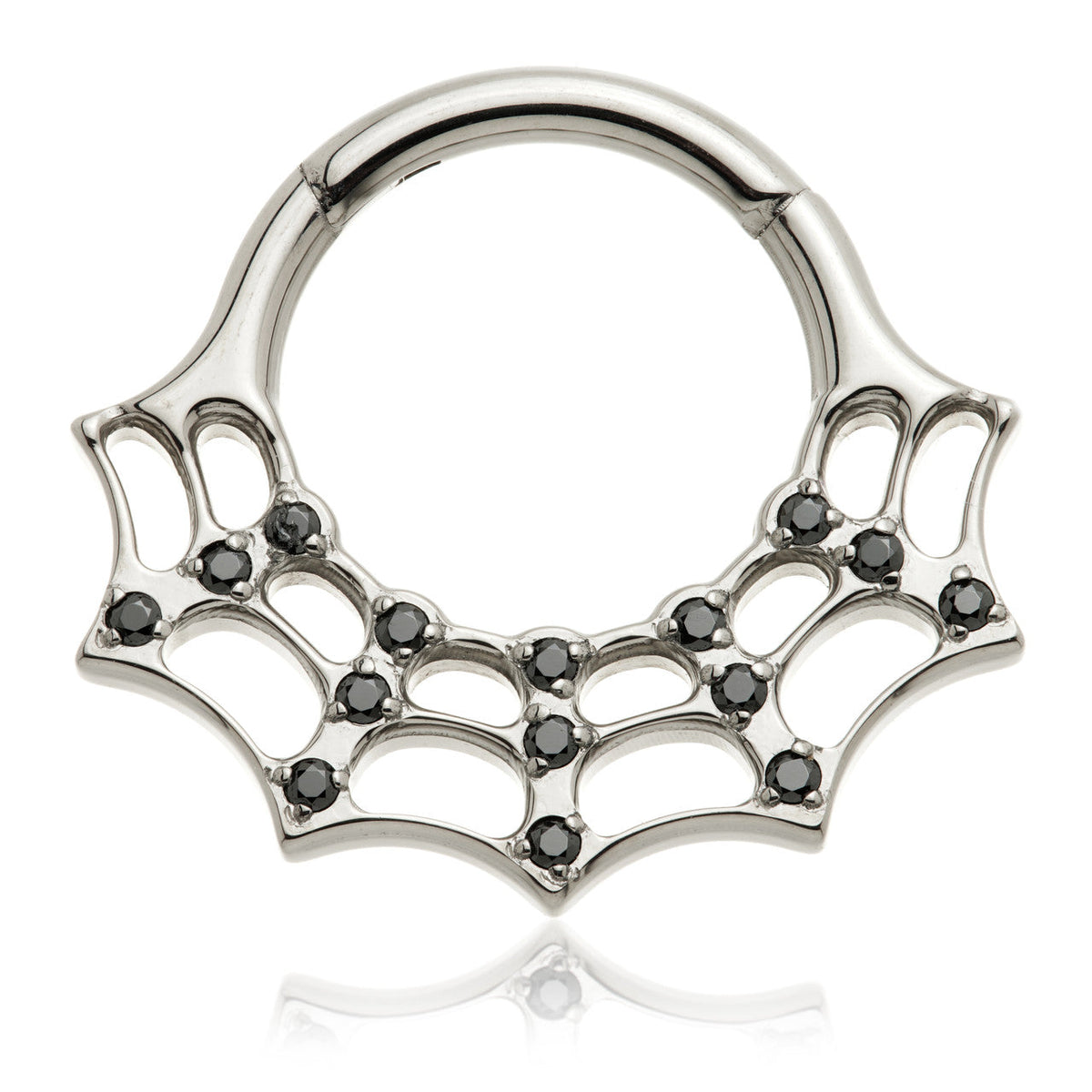 Ti Couture Jewelled Cobweb Hinge Ring